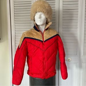 Retro Mountain Goat Puffer Jacket Men Size Medium